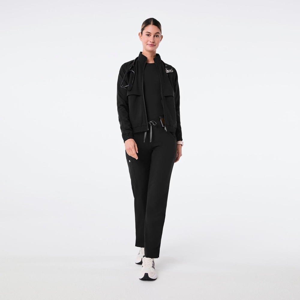 SOLD Like New FIGS Women's Sydney Scrub Jacket Black Five Pockets - Retail $100 - Picture 2 of 14